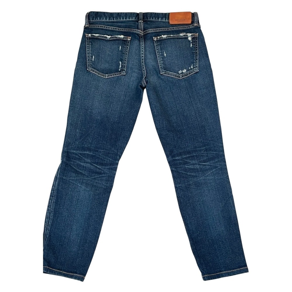 Moussy Vintage Womens Blue Distressed Ripped Knee Slim Tapered Jeans Size 28 NWT - Picture 5 of 16